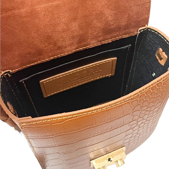 ISADORA Cuoio Made In Italy Leather Croc Crossbody - Picture 4 of 8